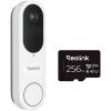 imageREOLINK Video Doorbell Battery with 256GB microSD Card Bundle 11 HeadtoToe View 245 GHz WiFi PersonVehiclePackage Detection No Monthly Fees
