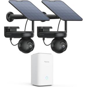 imageREOLINK 2X Altas PT Ultra Black with Solar Panel and Home Hub 4K Solar Security Cameras Wireless Outdoor 500 Days Battery Life ColorX Night Vision 360 Auto Tracking Local Storage