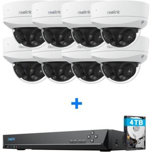 imageREOLINK 4K 8MP 180 DualLens PoE IP Camera IK10 VandalProof PersonVehicleAnimal Detection 8X Duo 2V PoE with 1x RLN16410 Builtin 4TB HDD Video Recorder