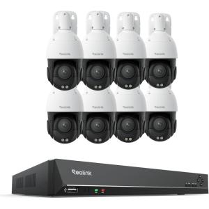 imageREOLINK 4K PTZ Surveillance System 8Pcs 4K PoE Security Cameras with 3D 16X Optical Zoom RLC823S2 Bundle with 16CH NVR RLN16410 Secure 247 Local Storage Auto Tracks HumanVehiclePet