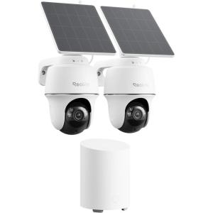 imageREOLINK 5MP Solar Security Cameras Wireless Outdoor 360 Pan Tilt AutoTracking Smart AI Detection Up to 1TB Local Storage 245GHz DualBand WiFi Home Hub Mini with 2X Argus PT  Solar Panel