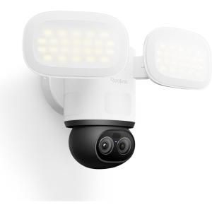 imageREOLINK TrackFlex Floodlight WiFi 4K DualLens Floodlight Camera 360 PTZ 6X Hybrid Zoom 3000 Lumens DualBand WiFi 6 AutoTracking Local AI Video Search 247 Recording 100240V AC Hardwired