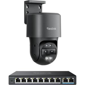 imageREOLINK TrackMix PoE Bundle PoE Switch One Cable Offer Both Power and Data 355 Pan amp 90 Tilt Auto Tracking Smart Detection 8MP HD Security PTZ Camera System