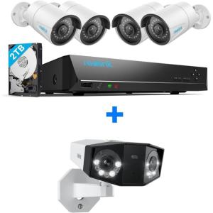 imageReolink 5MP PoE Security Camera System Bundle 4PCS 5MP IP Cameras a 8CH NVR PreInstalled with 2TB HDD RLK8410B45MP Bundle with 4K Camera Duo 2 PoE