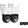 imageREOLINK 4K DualLens Outdoor PTZ AutoTracking Camera 2 Pack Bundle with 128GB microSD Card 2 pcs 6X Hybrid Zoom with Spotlight 24G5GHz WiFi