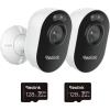 imageREOLINK Lumus Bundle with 128GB microSD Card 2pcs Camera with 2pcs microSD Card 2K 4MP Plugin Color Night Vision with Bulitin Spotlights 245GHz WiFi