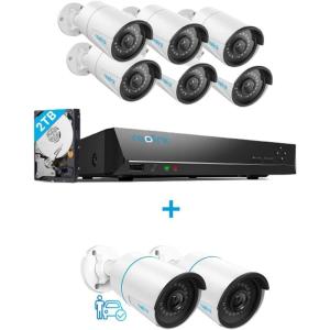 imageREOLINK 5MP PoE Security Camera System Bundle 8pcs PersonVehicle Detection Smart Camerasa 8CH NVR PreInstalled with 2TB HDDInclude 6 x 18M Cat5 Cable