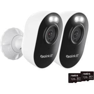 imageREOLINK Camerax2 with 2X 128GB microSD Card Bundle Lumus Pro 8MP Security Camera System DualBand WiFi 6 Local Storage