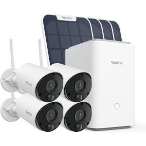 imageREOLINK Home Hub with 4X Argus EcoSolar Panel 5MP Solar Security Camera Outdoor for Home Surveilance Night Vision HumanCar Smart Detection 24G WiFi No Subscription Local Storage