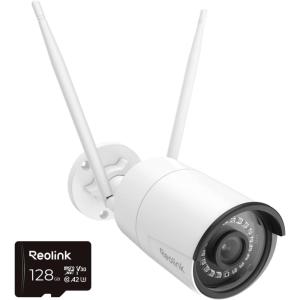 imageREOLINK Outdoor Security Camera with 128GB microSD Card Bundle 5MP 245GHz WiFi Smart PersonVehicle Detection IP66 Waterproof