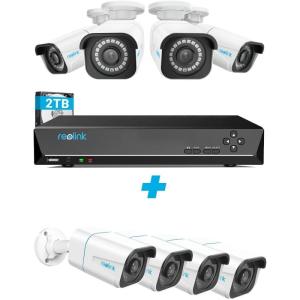 imageReolink 4K Security Camera System PoE Bundle 8pcs 8MP PersonVehicle Detection Smart PoE IP Cameras a 8CH NVR PreInstalled with 2TB HDDInclude 4 x 18M Cat5 Cable