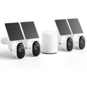 imageREOLINK Home Hub mini with 2X Argus 3 ProSolar Panel Solar Security Cameras Wireless Outdoor 245 GHz WiFi SolarBattery Powered Smart Detection Motion Recording No Monthly Fee4Cam Kit