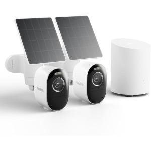 imageREOLINK Home Hub mini with 2X Argus 3 ProSolar Panel Solar Security Cameras Wireless Outdoor 245 GHz WiFi SolarBattery Powered Smart Detection Motion Recording No Monthly Fee2Cam Kit