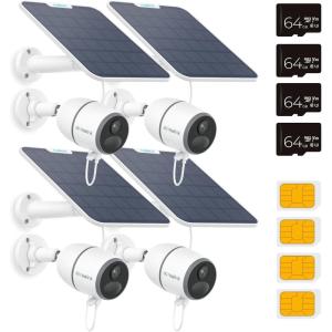 imageREOLINK 4K 3G4G LTE Cellular Security Camera Outdoor64GB SD Card4Pack Wireless Solar Cam with Smart Detection amp Accurate Alarms Local amp Cloud Storage Removable Battery Go Ultra Kit