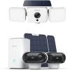 imageREOLINK 3Cam Wireless Security System Solar Floodlight Cam  2X Argus 4 Pro with Home Hub 4K DualLens 180 ColorX Night Vision Up to 1000lm Light amp Siren Alarm DualBand WiFi 6 No Monthly Fee