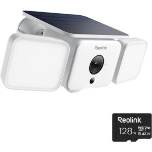 imageREOLINK Solar Floodlight Cam  128GB SD Card 2K 150 Security Cameras Wireless Outdoor Up to 1000lm Light amp Siren Alarm AIPIR MotionActivated Floodlight Color Night Vision WiFi 6 245GHz IP66