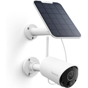 imageREOLINK Argus Eco BlackSolar Panel 2K 5MP Solar Security Camera Outdoor for Home Surveilance Night Vision HumanCar Smart Detection 24G WiFi No Subscription Home Hub Compatible Local StorageWhite