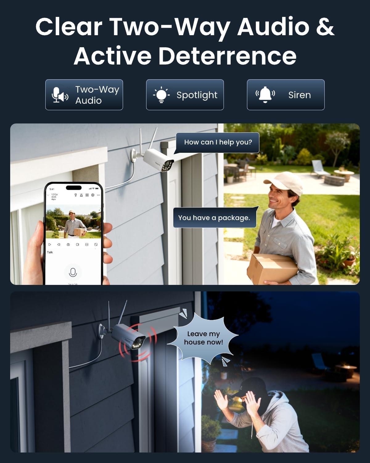 imageREOLINK 4K 8MP Outdoor Security Camera with 5X Optical Zoom WiFi 6 Tech Smooth Remote Viewing with H265 Recording Color Night Vision HumanVehicleAnimal Detection RLC811WARLC811WA