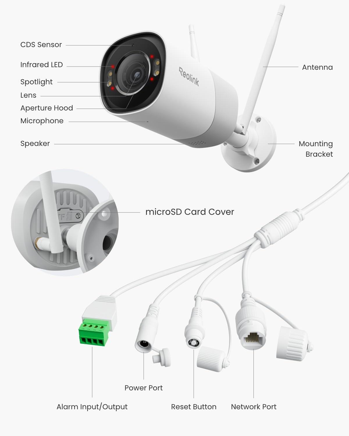 imageREOLINK 4K 8MP Outdoor Security Camera with 5X Optical Zoom WiFi 6 Tech Smooth Remote Viewing with H265 Recording Color Night Vision HumanVehicleAnimal Detection RLC811WARPWCB8MZ