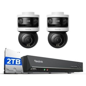 image:imageREOLINK TripleLens PoE Security Camera Outdoor 10MP 180 Panoramic amp 4K PT with Auto Tracking 8CH Network Video Recorder for Home Security Camera System OMVI 3i PoE x2 Bundle with RLN8410
